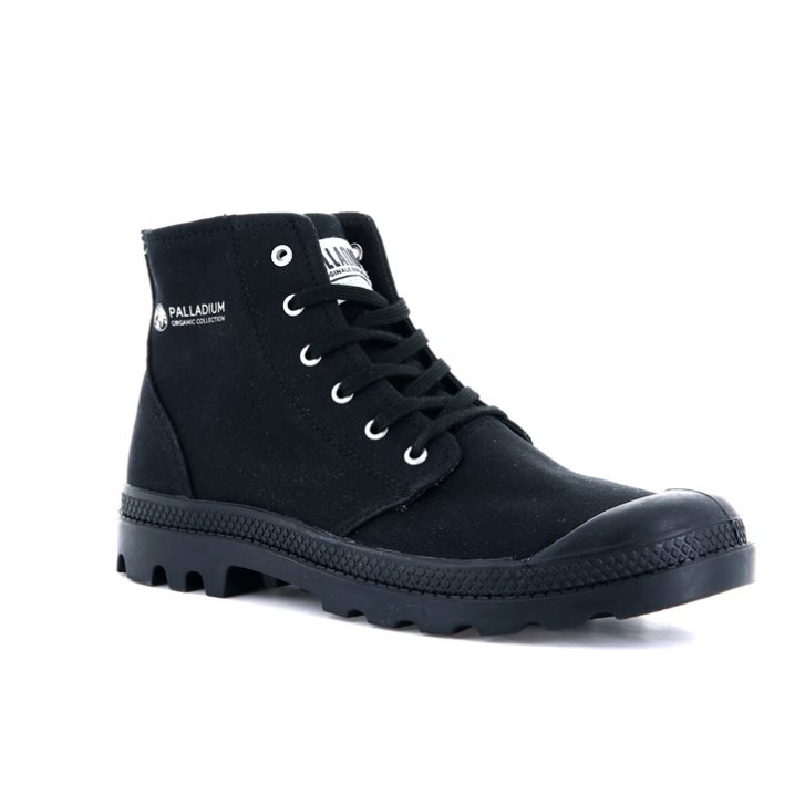 Bottes Palladium Pampa Hi Organic II Femme Noir | FR KIU546E